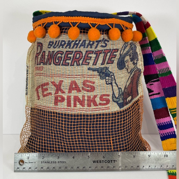 Vintage upcycled Texas grapefruit mesh crossbody bag - Picture 7 of 7